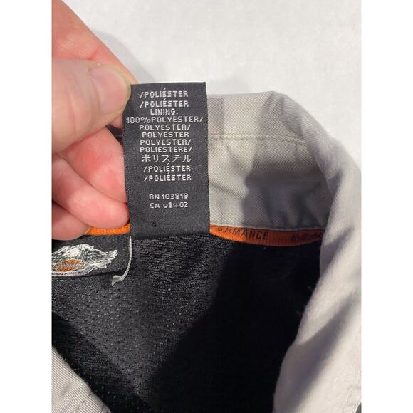 HARLEY-DAVIDSON Men's Mechanic Short Sleeve Button Down Gray Collared Shirt XL - Picture 14 of 15